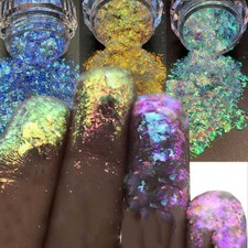 1 Nail Chameleon Glitter Flakes Multi-Chrome Holographic Nail Powder Iridescent