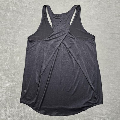 Lululemon Tank Top Women Medium Black Twist Back Racerback Athletic Yoga Workout