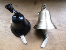 SHIP Bell wall mounted solid brass Antique vintage victorian retro style School