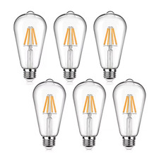 6PCS LED ST64 2W 4W 6W 8W DC 220V 110V Dimmable Gold Filament Bulb E27 B22 Light
