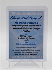 THOMAS SORBER 2025-26 TOPPS CHROME ROOKIE GEOMETRIC ORANGE RC AUTO /25 Q5692