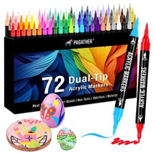 Pagather 72 Colors Acrylic Paint Markers, 1 Count Pack of 72 , 72