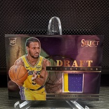 Bronny James 2024-25 Panini Select Draft Selections Mem RC Purple Prizm 26/99