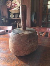 heavy huge wooden old masher. Great condition for age 