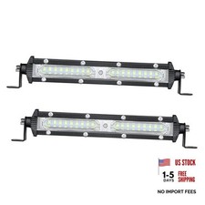 Ultra Slim Single Row LED Offroad Driving Fog Lights Bar 2Pcs 7Inch White