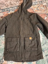 Carhartt Brown Hooded Jacket Youth XL Workwear Outdoor