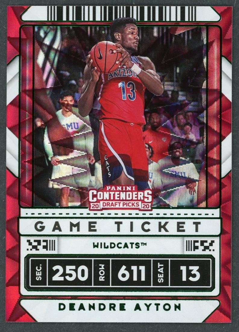 2020 Panini Contenders Deandre Ayton Game Ticket Green Explosion #21b Arizona