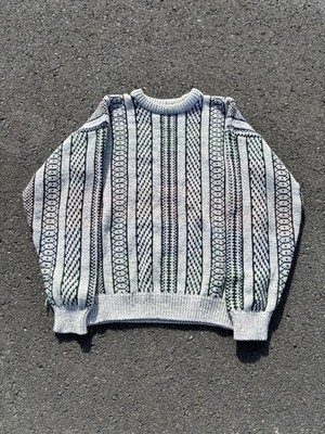 Vintage 90s Tundra Rainbow Gradient  Coogi Style  3D Knit - 22x26