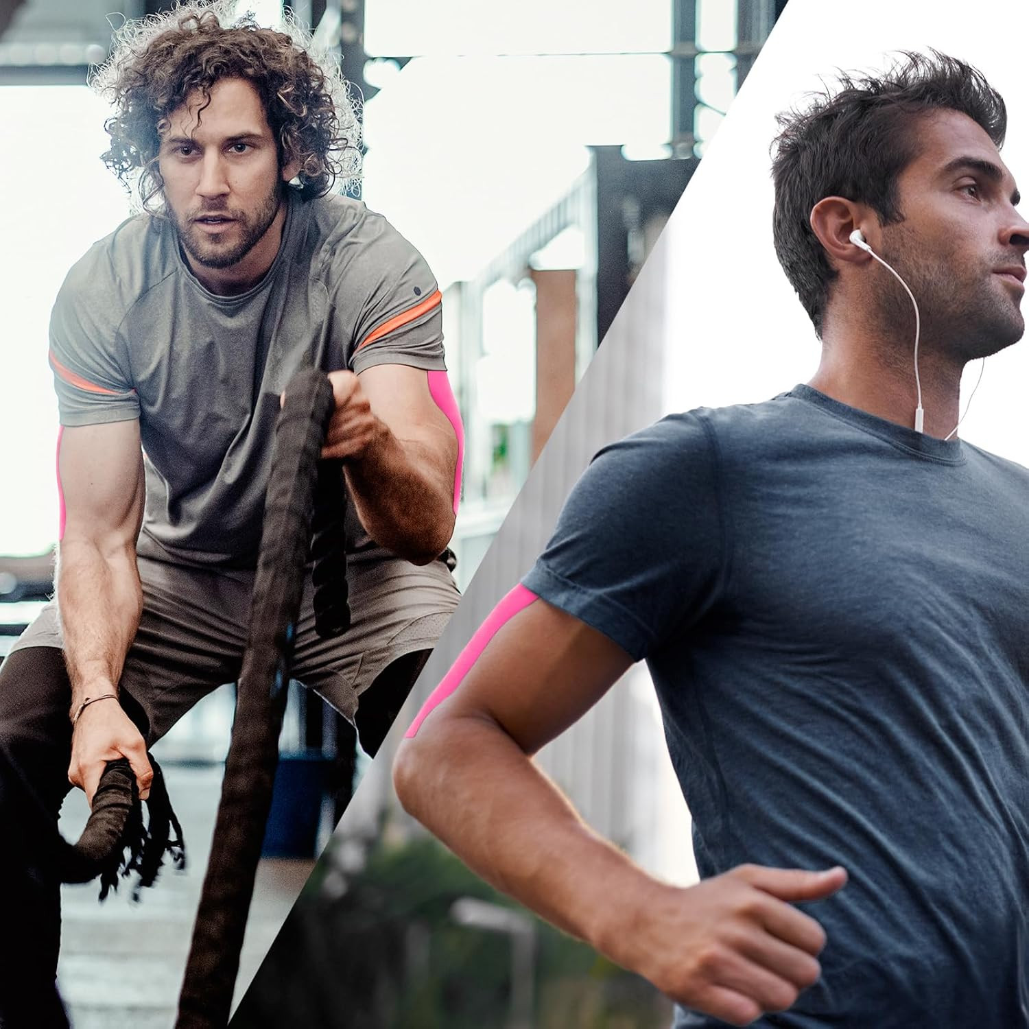 Premium Kinesiology Tape : (2 Rolls, Pink) - Athletic, K, Sports Tape,Waterproof