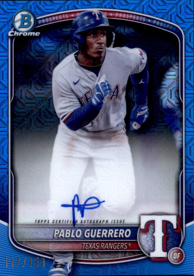 2025 Bowman #BMA-PG Pablo Guerrero Prospect Auto Mojo Blue Refractor #/150