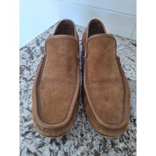 Gucci Italy Brown Suede Leather Driving Loafers Mens 10D Designer Dress Loafers