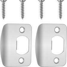 2PCS Door Strike Plates 2-1/4 x 1-7/16 Inch Metal Latch Replacement Hardware