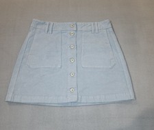 American Eagle Corduroy Mini Skirt Size 6 BlueStretch Pockets Neutral Retro Vibe