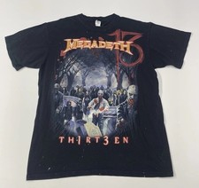 Vtg MEGADETH 13 Thirteen Th1rt3en Band T-Shirt Zombie Metal Metal Black Large