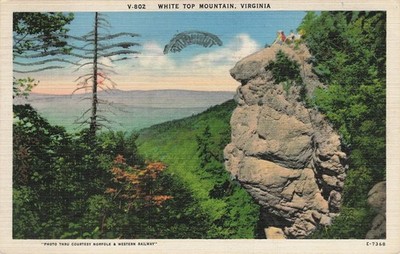 White Top Mountain Virginia Scenic View Linen Postcard 1947 Posted N&W Railway