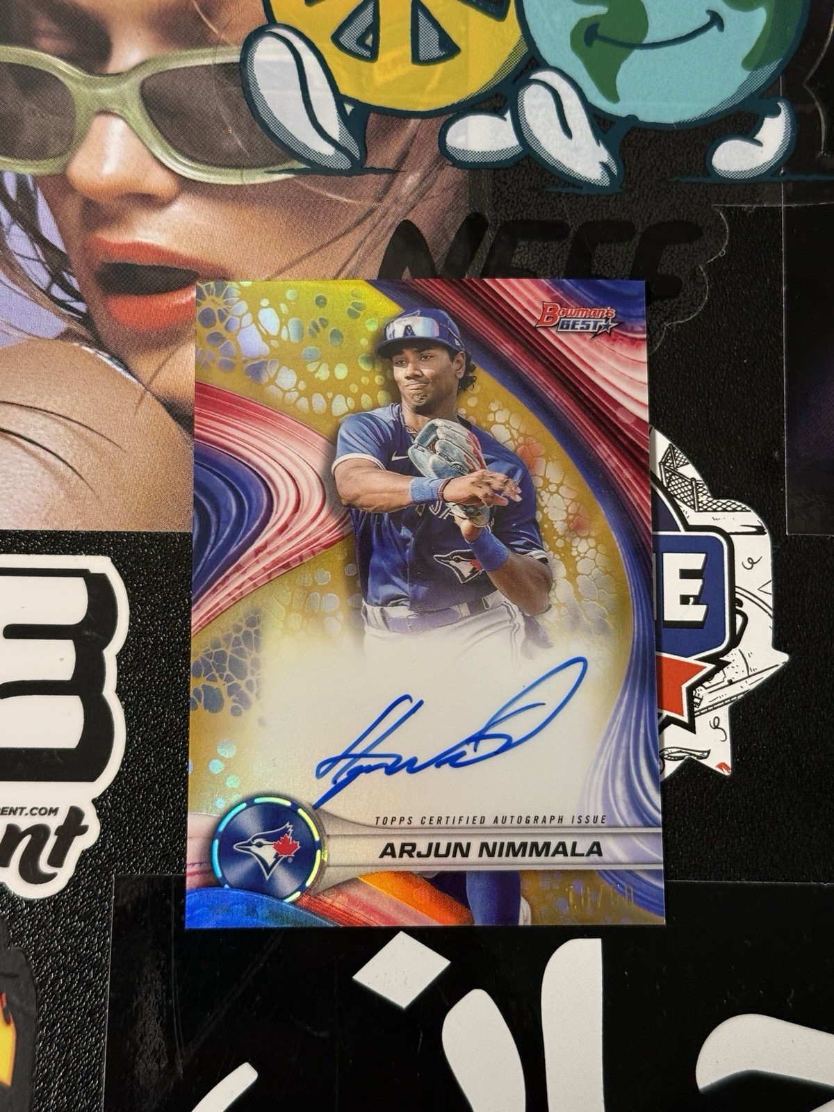 2024 Bowman Best Arjun Nimmala Gold On-Card Rookie Auto /50 Toronto Blue Jays