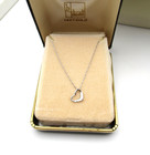 B. David 14K White Gold Heart Pendant Necklace 18" in Box 0.8 Gr [N133] — photo 1
