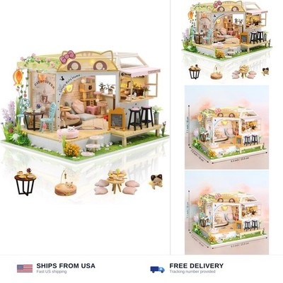 GuDoQi DIY Miniature Dollhouse Kit, Tiny House Kit with Music, 1:24 Scale, Ha...