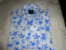 Barabas Polo Shirt White FloralTropical Thema Size XXL Short Sleeves Stretch