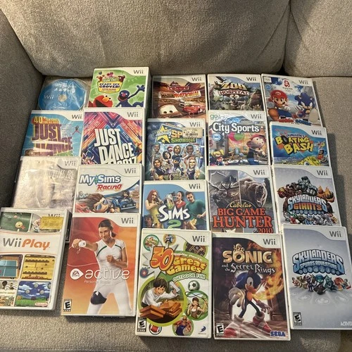 Wii Play, Wii Sports, Sonic, Just Dance - 20 Game Lot All Fair or Better
