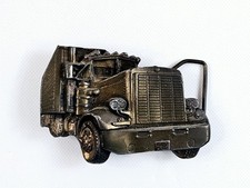 Bergamot Brass Works Semi Truck Big Rig Conventional Cab Belt Buckle Y-86 Vtg