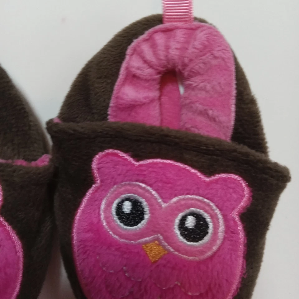 Zapatillas Búho Talla 1 Marrón Rosa Suave Niñas Niño Pequeño Foto 3 de 4