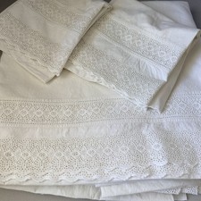 Vintage White 1 King Bedsheet And 2 King Sham...