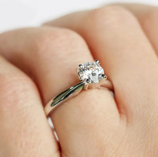 2 Ct Round Lab Created Diamond Solitaire Wedding Ring 14k White Gold Plated