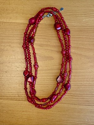 Barse 925 Silber rote Koralle 59 Zoll Halskette Wickelstil wunderschön