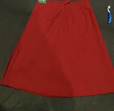 Vintage 70s red wool Midi Skirt Queen Casuals SZ 15 1 Secretary geek 6169