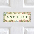 Personalised Floral Metal Door Sign – Vintage Aluminium Name Plaque for Home UK