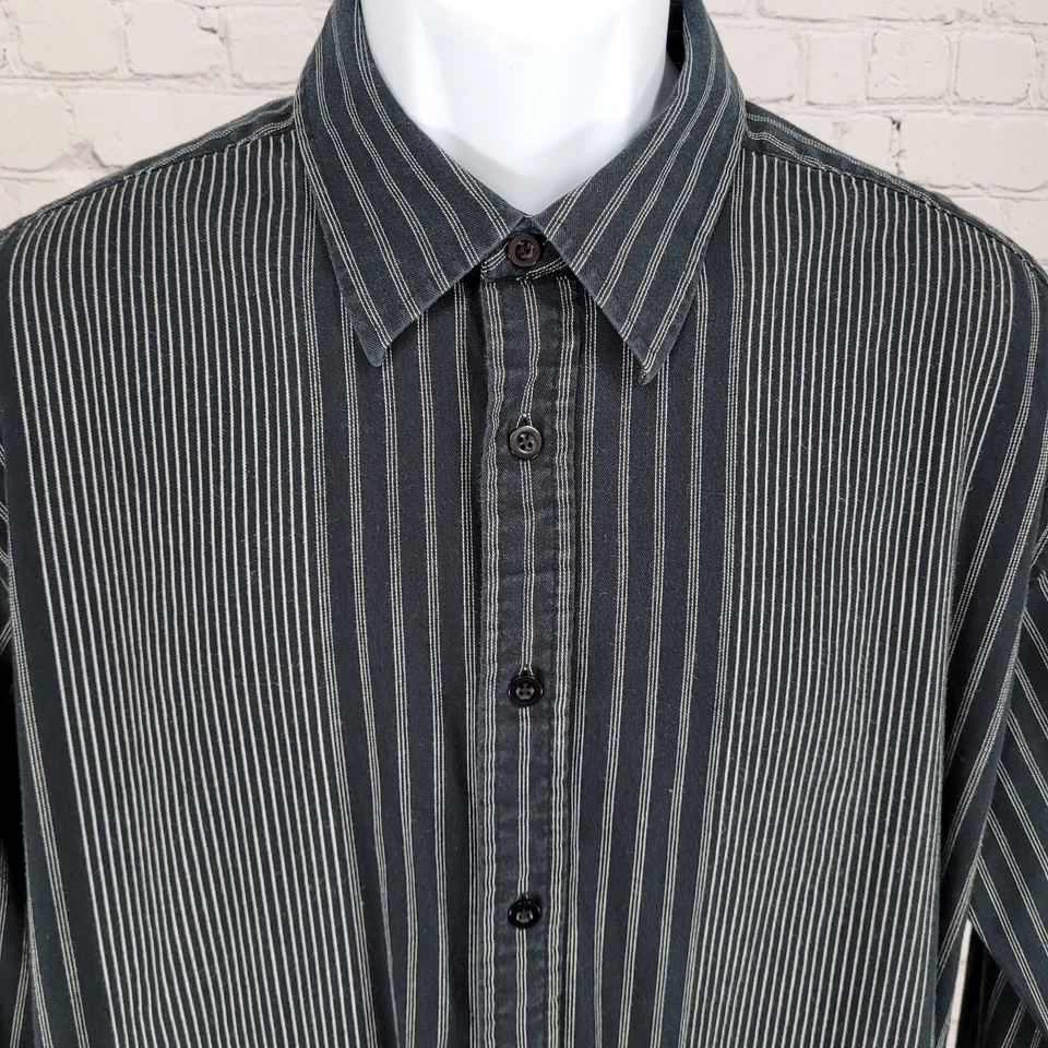Легкая рубашка Havanera Co в черную полоску из 100% хлопка на пуговицах размер XL - Изображение 4 из 4