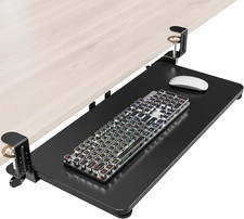 Ergonomic Keyboard Tray under Desk, Pull Out with Adjustable C-Clamp, 25.6 31.5