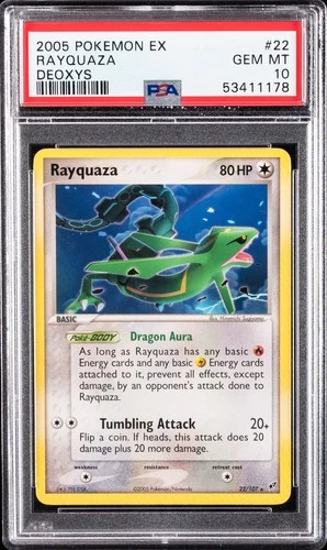 2005 POKEMON EX DEOXYS #22 RAYQUAZA PSA 10