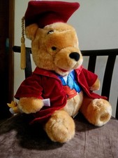 NEW VINTAGE DISNEY WINNIE THE POOH GRADUATION PLUSH WITH CAP AND GOLD TASSEL