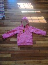 Carhartt Girls Pink Canvas Hooded Jacket Coat Sz S- 7-8 Girl Kids New With Tags
