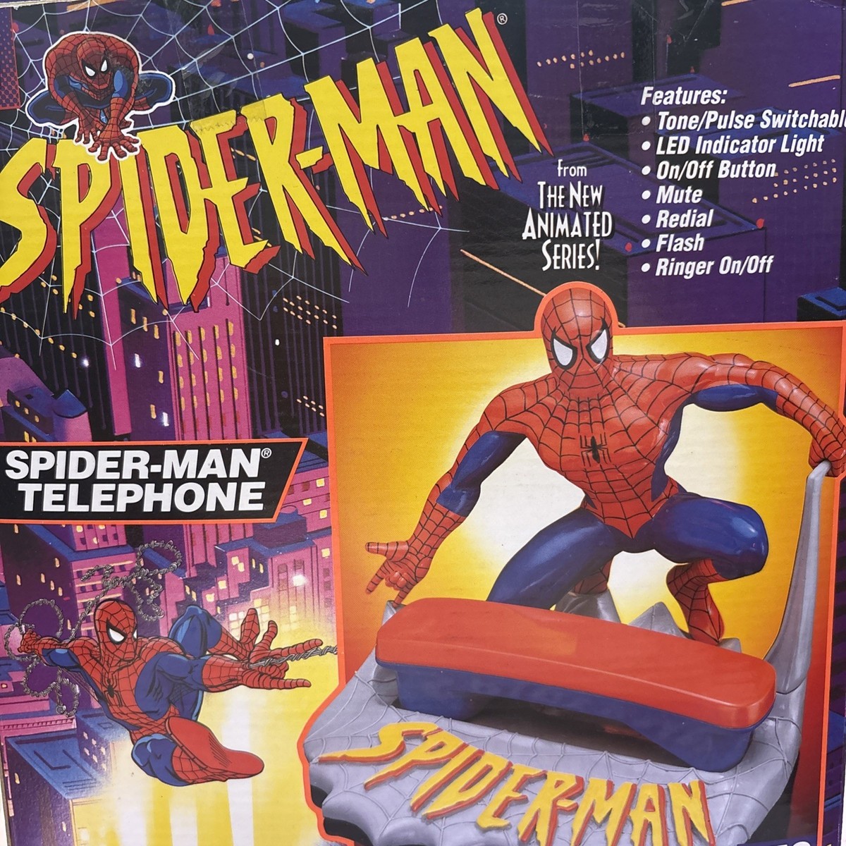 Marvel Amazing Spider-Man 1994年 (未開封) Vintage 1994 Marvel The Amazing SpiderMan Telephone New Never used
