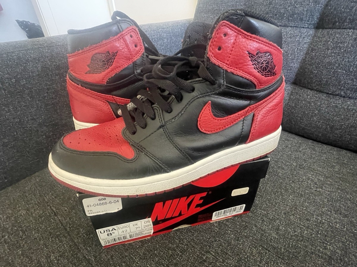シューズ(男性用) NIKE AIR JORDAN1 OG 2016 banned 28cm Size 8.5- Air Jordan 1 Retro High Banned OG 2016 Black/White