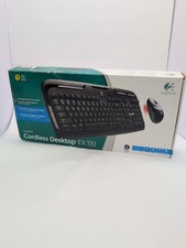 Logitech Cordless Desktop EX 110 Keyboard/Mouse/Receiver- Open Box