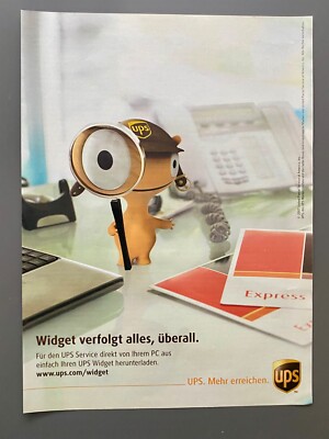 UPS Widget verfolgt alles, überall.  2008 Vintage Ad Werbung Reklame