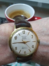 Serviced POLJOT De Luxe 29 Jewels Gold Plated Au20 Automatic USSR Made Watch