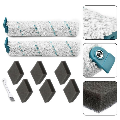 Zubehör-Set Für Leifheit Akku-Saugwischer - 2 Bürstenrollen + 6 Schwammfilter Für Regulus & PowerVac