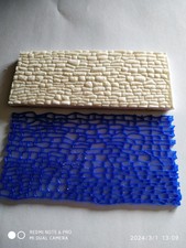 2 Mauerplatten zum prägen von Mauern, Bruchsteine 100mmx 50mm Präge-Schablone.