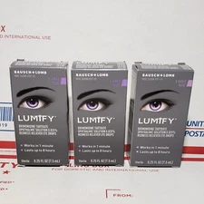 3-Pack - Lumify Redness Reliever Eye Drops 0.25 oz (7.5ml) each - EXP 05/2027+