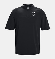 Under Armour Mens Short Sleeve Cage Jacket HOT 1/4 Zip Pullover BLACK SZ L