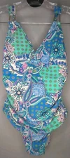 Love Your Assets By Sara Blakely Woman’s Size M One Peice Swimsuit Paisley