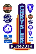 1:25 G scale model vintage Chrysler Plymouth car automobile service signs