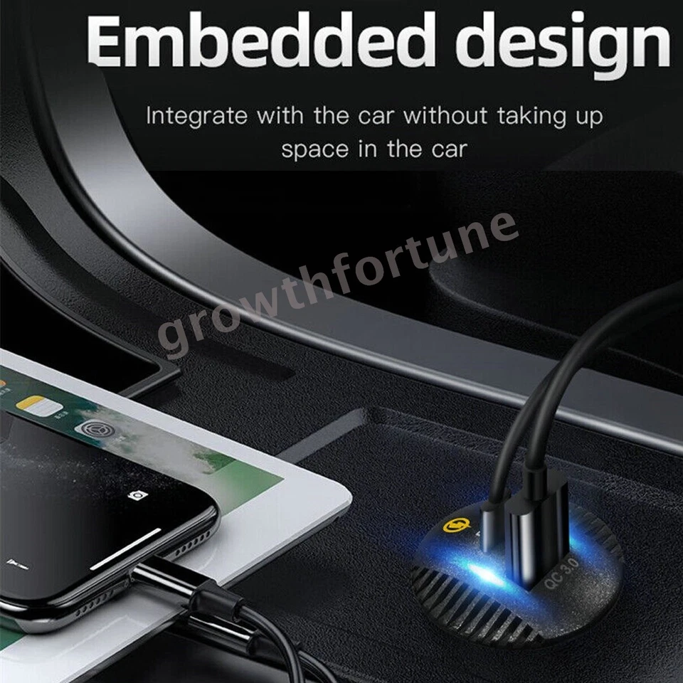 Cargador Adaptador Doble Puerto 36W Coche USB Rápido QC Tipo C PD 3.0 Nuevo Para Teléfono Móvil Foto 2 de 4