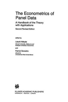 The Econometrics of Panel Data                                                 