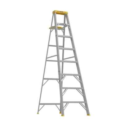 8 ft. Aluminum Step Ladder 12 ft. Reach Height With 250 lb. Load Capacity Ground